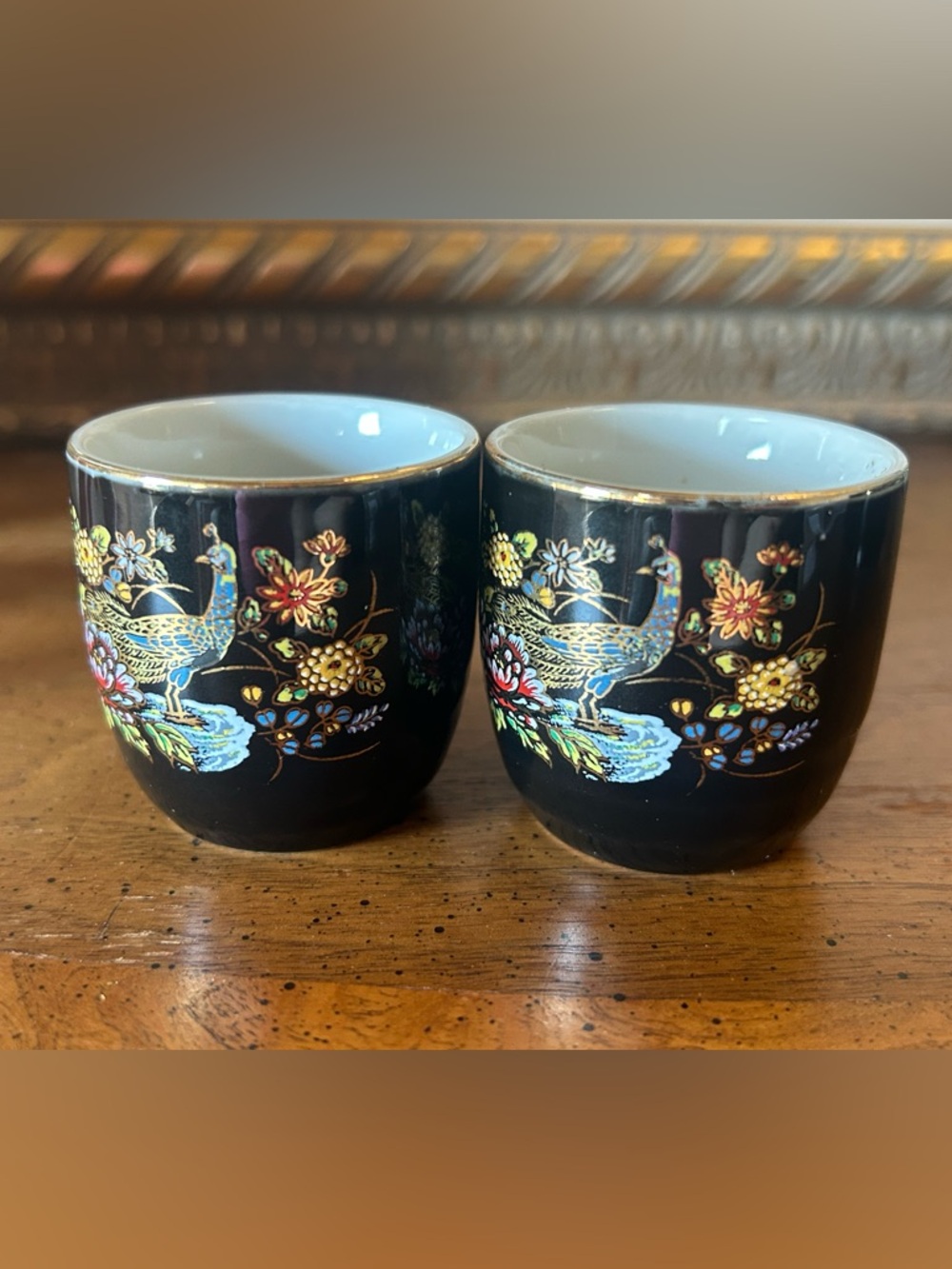 🐕3/20 Vintage Kutani-Style Japanese Sake Cups- Set of 2 - Picture 4 of 8